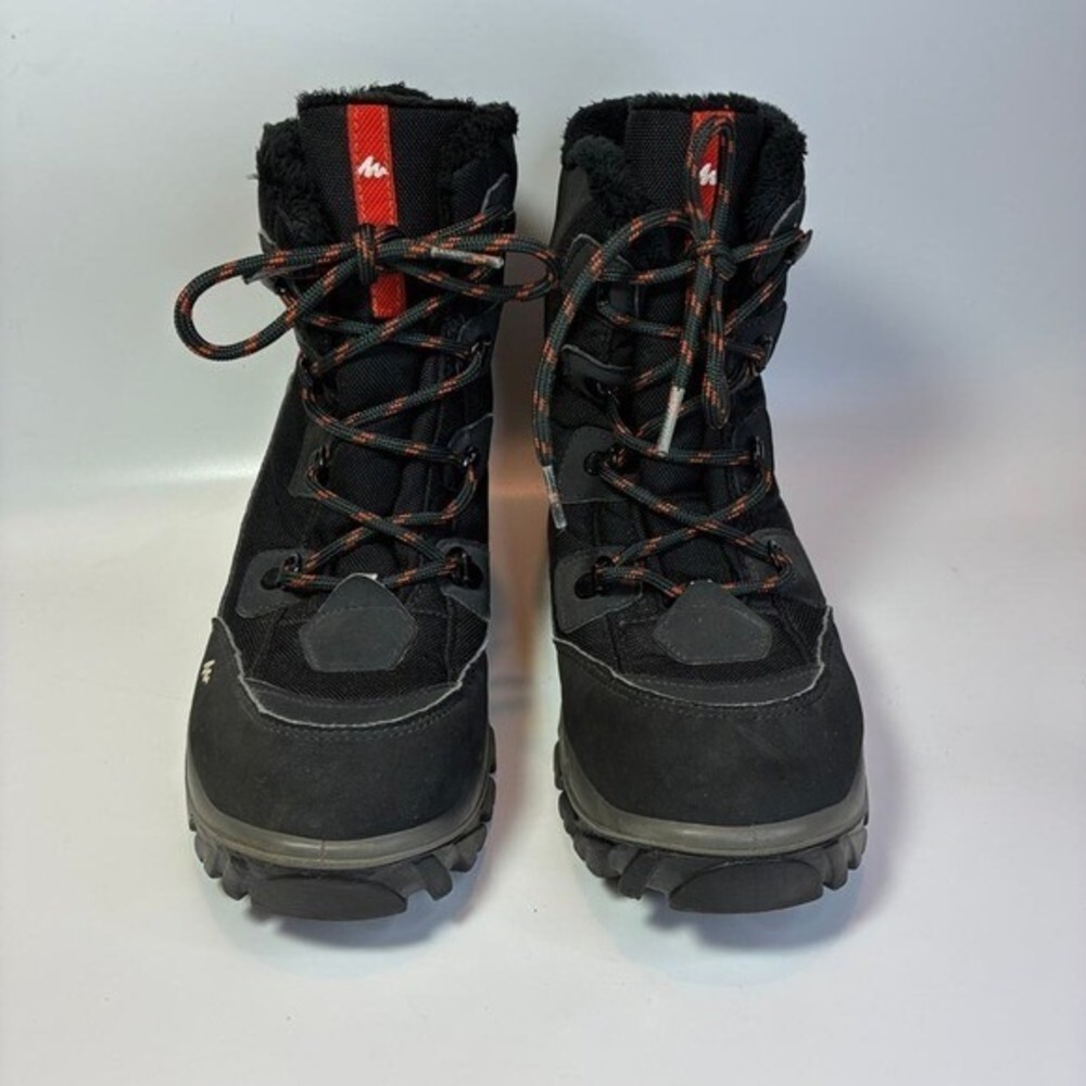 Quechua Kids Decathlon black and red snow boots Sz 4 (eu 36) excellent - Picture 2 of 6